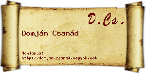 Domján Csanád névjegykártya