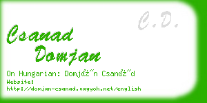 csanad domjan business card